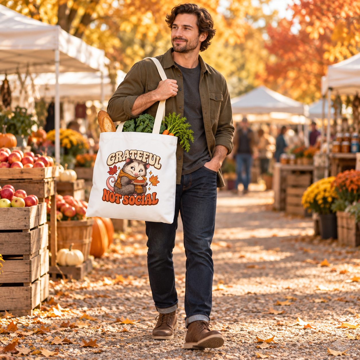 Grateful Not Social Tote